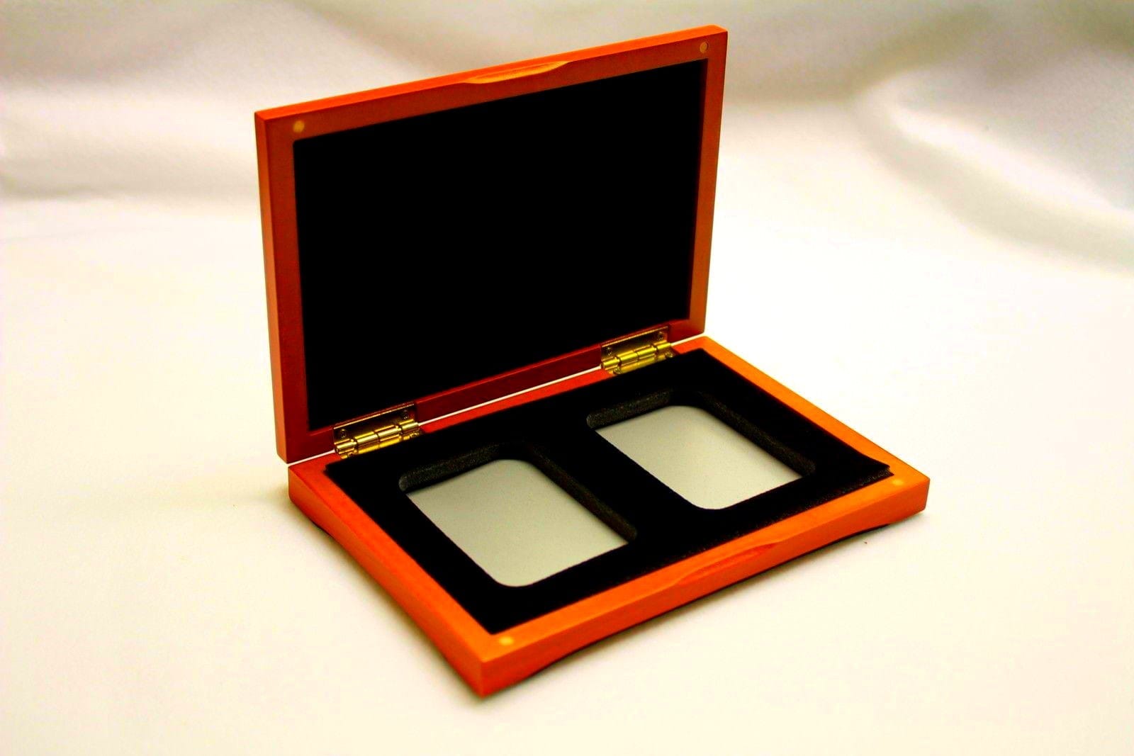 Cherry Finish Display Case For 2 Ngc Graded Coin Slabs With Black Foam Interior 3 Cherry Finish Display Case for 2 NGC Graded Coin Slabs with Black Foam Interior - Image 3