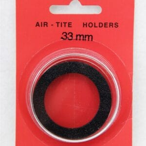 GENUINE AIRTITE COIN CAPSULE HOLDER w/ 33mm BLACK Ring ½ oz SILVER LIBERTAD