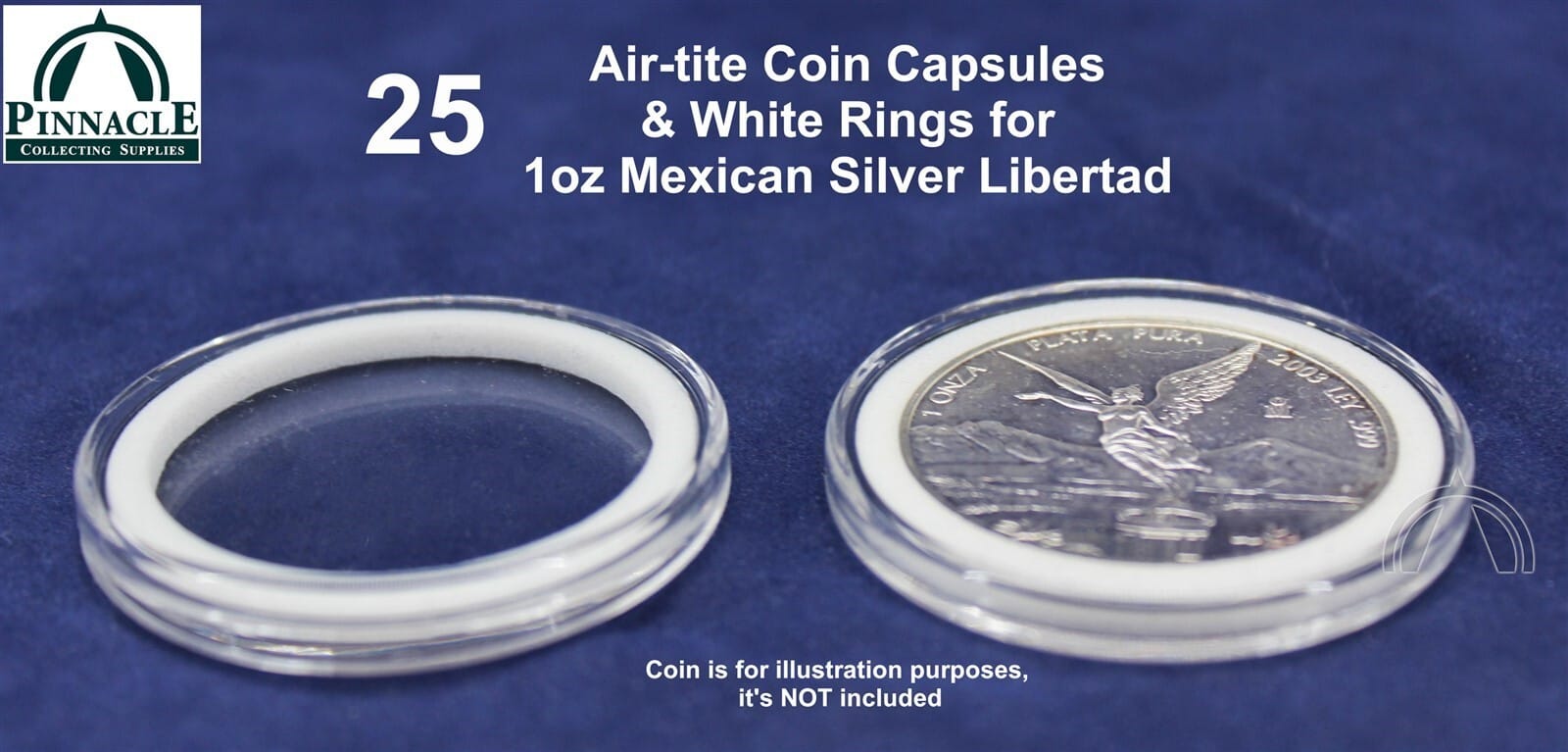 25 Genuine Airtite Coin Capsules W White Rings For Mexico 1Oz Silver Libertads 3 25 Genuine Airtite Coin Capsules w WHITE Rings for Mexico 1oz Silver Libertads - Image 3