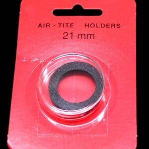 21mm AIRTITE COIN CAPSULE HOLDER w/ Black Ring BAHAMAS 5 CENT BARBADOS 5 CENT