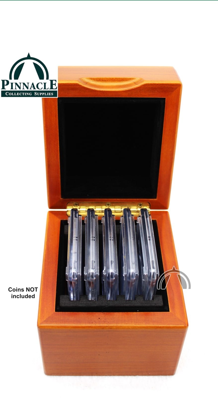 Cherry Finished Wood Display Box For 5 Certified Coin Slabs From Pcgs Or Ngc 3 Cherry Finished Wood Display Box for 5 Certified Coin Slabs from PCGS or NGC - Image 3