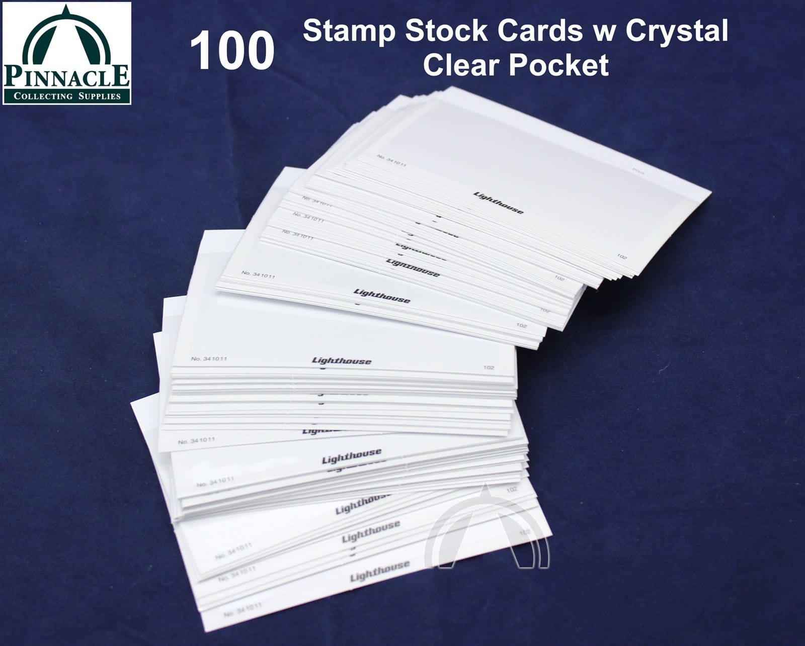 100 Stamp Dealer Cards, White Background With Clear Window By Lighthouse 1 100 white stamp dealer cards