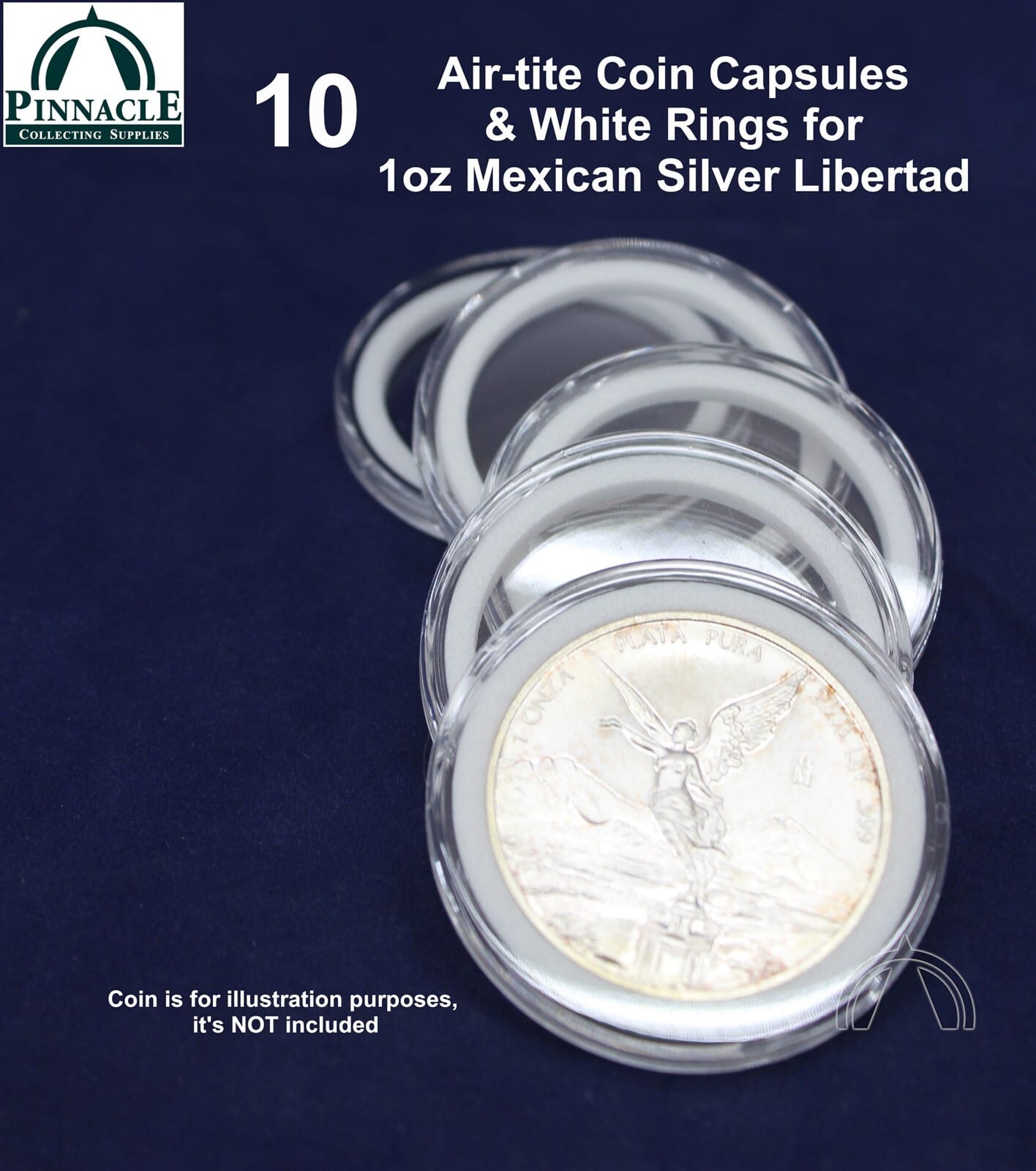 10 Genuine Airtite Coin Capsules W White Rings For Mexico 1Oz Silver Libertads 2 10 Genuine Airtite Coin Capsules w WHITE Rings for Mexico 1oz Silver Libertads - Image 2