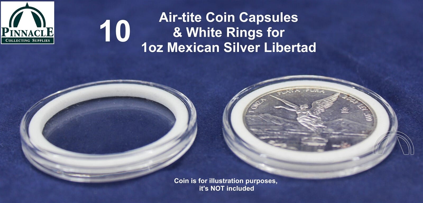 10 Genuine Airtite Coin Capsules W White Rings For Mexico 1Oz Silver Libertads 3 10 Genuine Airtite Coin Capsules w WHITE Rings for Mexico 1oz Silver Libertads - Image 3