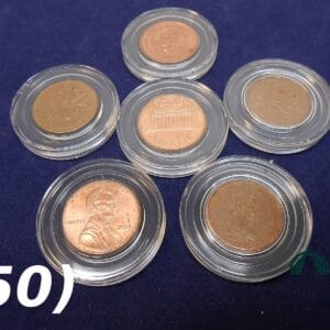 50 Direct Fit Air Tight Coin Capsule Holders for US Penny & Other 19mm Coins