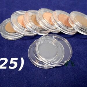 25 Direct Fit Air Tight Coin Capsule Holders for US Penny & Other 19mm Coins A19