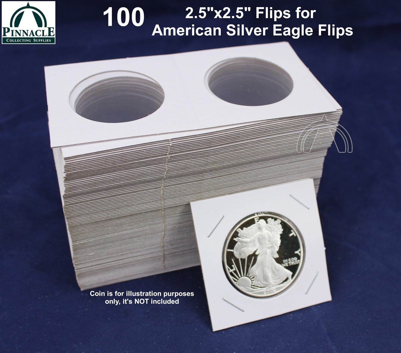 100 Top Quality 2.5X2.5 Carboard &Amp; Mylar Flips For American Silver Eagle | 2 1/2 1 100 TOP QUALITY 2.5x2.5 Carboard & Mylar Flips for AMERICAN SILVER EAGLE | 2 1/2