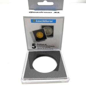 42mm - 5 XL Quadrum Square Coin Capsule Holders for Large Round Coins & Medals