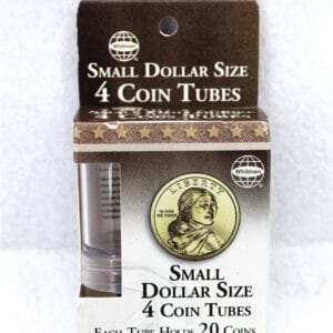 Small, Pres, SAC, SBA Dollar - 4 Round Plastic Coin Tubes Screw Lid FREE SHIP