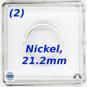 2 Two Whitman Clear Plastic 2x2 for US Nickel Snaplock Coin Holders 21.2mm Two