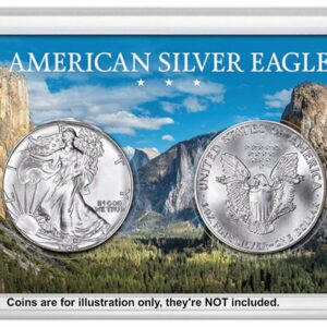 Frosty Case for 2 American Silver Eagle Coins with Yosemite Mountains & Forest