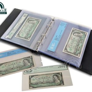 Certified Graded Currency & Banknote Album w 20 Removable Pages | 4 Ring Binder