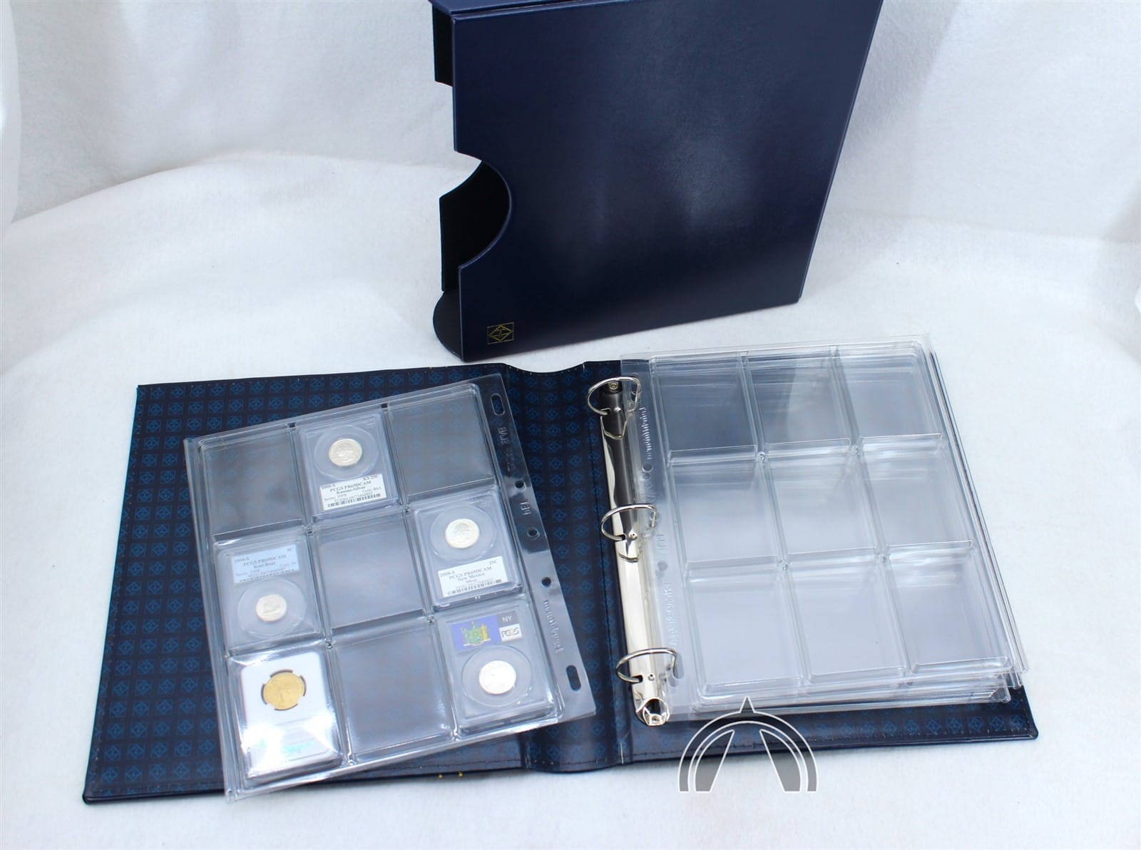 Grande Blue Album &Amp; Slipcase With 4 Encap Pages For 36 Certified Coin Slabs 2 Grande BLUE Album & Slipcase with 4 Encap Pages for 36 Certified Coin Slabs - Image 2