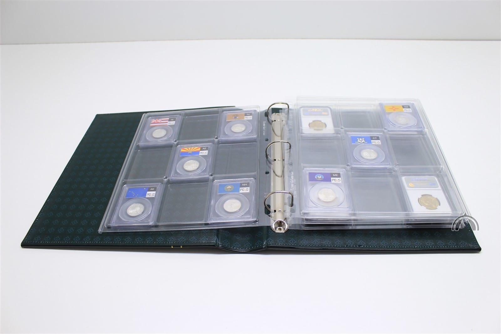 Grande Green Album &Amp; Slipcase With 4 Encap Pages For 36 Certified Coin Slabs 2 Grande GREEN Album & Slipcase with 4 Encap Pages for 36 Certified Coin Slabs - Image 2