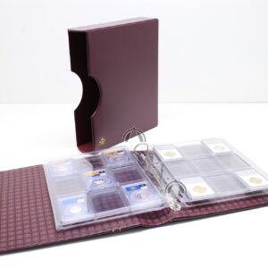 Grande BURGUNDY Album & Slipcase with 4 Encap Pages for 36 Certified Coin Slabs