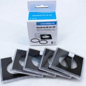 50mm - 5 XL Universal Fit Quadrum Square Coin Capsules for Large Coins & Medals