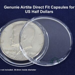 25 GENUINE Direct Fit Airtite Coin Capsules for US Half Dollars | Air tight