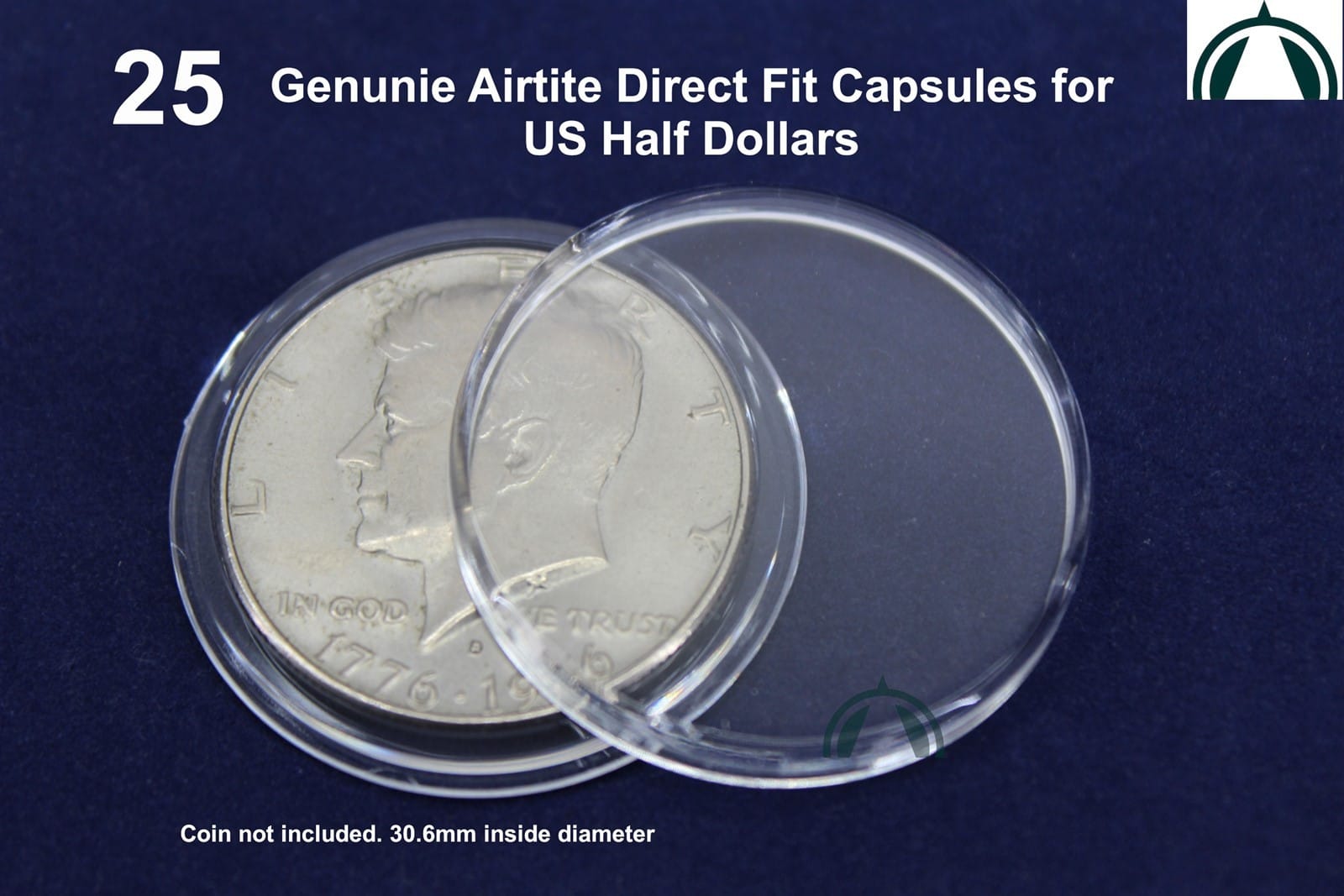 25 Genuine Direct Fit Airtite Coin Capsules For Us Half Dollars | Air Tight 1 25 GENUINE Direct Fit Airtite Coin Capsules for US Half Dollars | Air tight