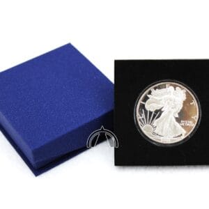 blue display box for american silver eagle