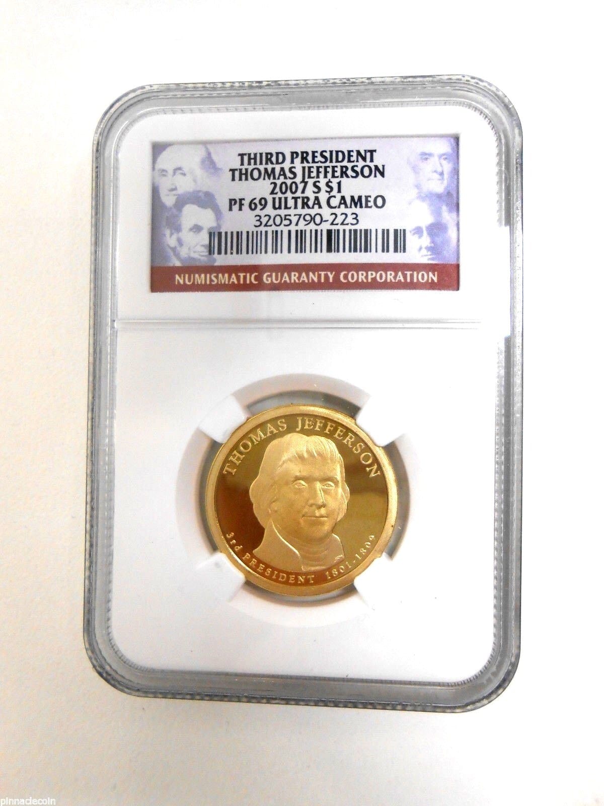 2007 S Pf69Uc Ngc Certified Slab Presidential Proof Jefferson Dollar Coin 1 2007 S PF69UC NGC CERTIFIED SLAB PRESIDENTIAL PROOF JEFFERSON DOLLAR COIN