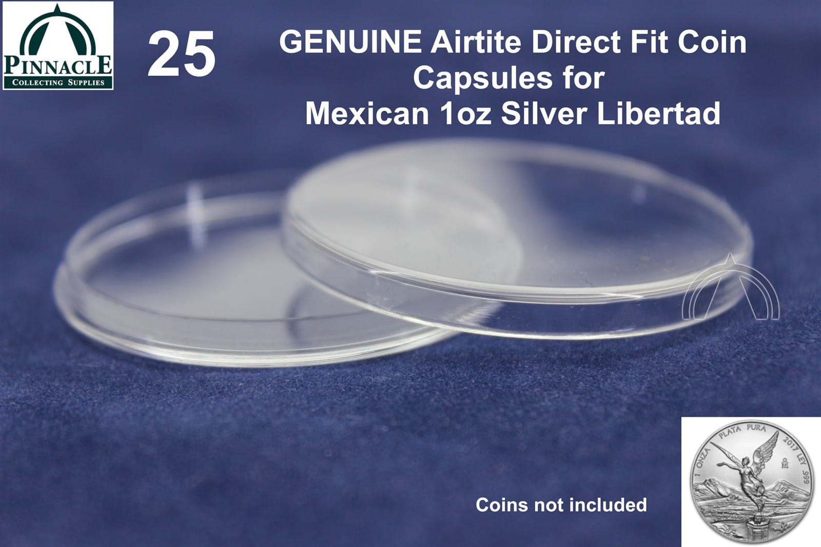 25 Genuine Airtite Coin Capsules For Mexico 1Oz Silver Libertad 1996 - Present 2 25 GENUINE Airtite Coin Capsules for Mexico 1oz Silver Libertad 1996 - Present - Image 2
