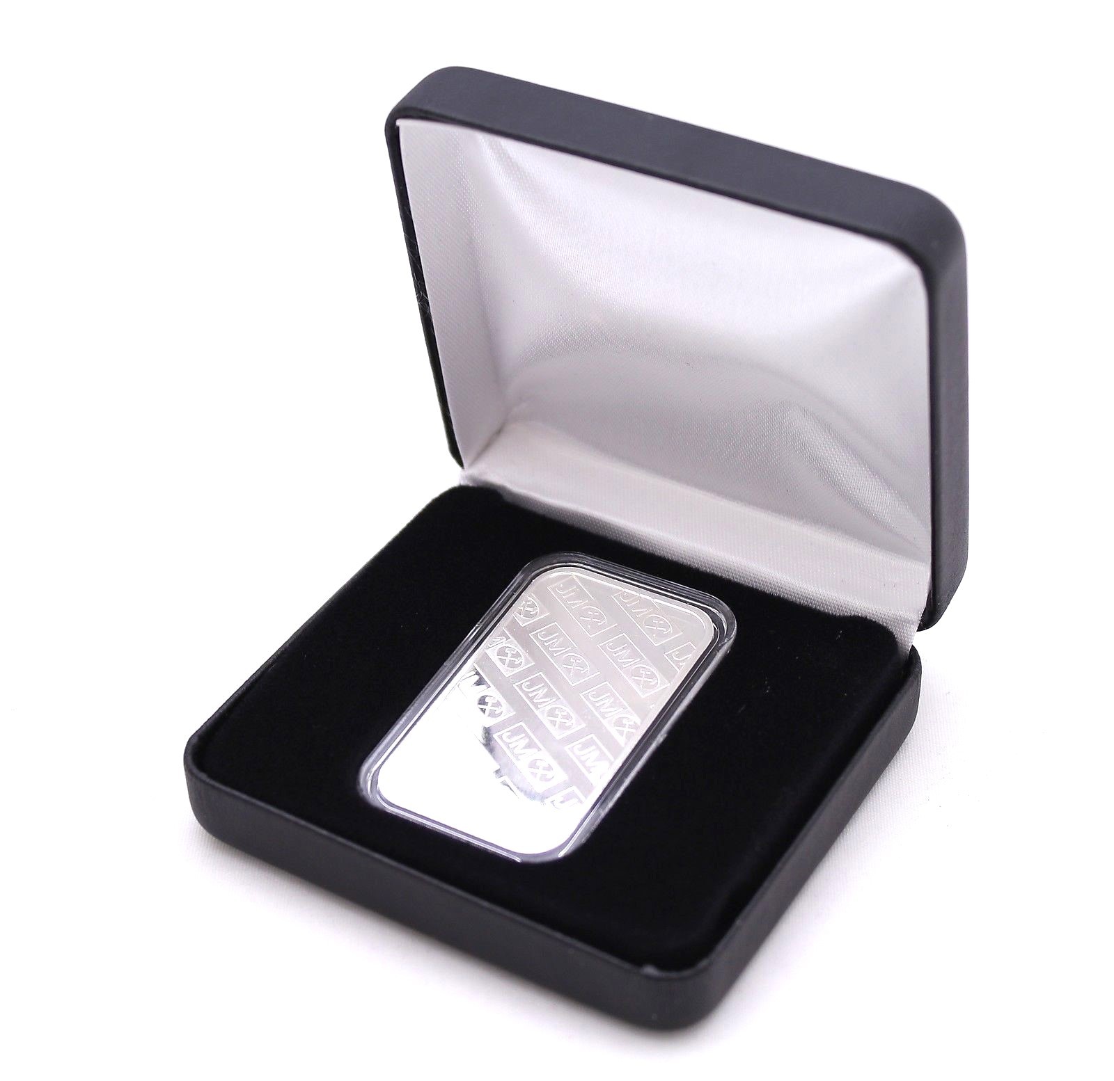 Black Leatherette Display Box For 1 Vertical Silver, 1Oz Bar In Airtite Holder 1 Black Leatherette Display Box for 1 Vertical Silver, 1oz Bar in Airtite Holder