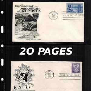 20 VARIO PLUS 2S Pocket Pages for Stamp, Currency & Collecting, Clear & Black