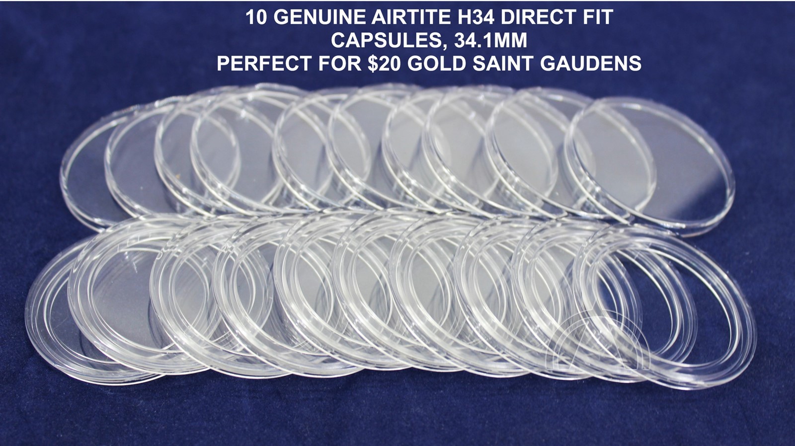 10 - 34Mm Direct Fit Airtite Coin Capsule Holders For $20 Gold Saint Gaudens 2 10 - 34mm Direct Fit Airtite Coin Capsule Holders for $20 Gold Saint Gaudens - Image 2