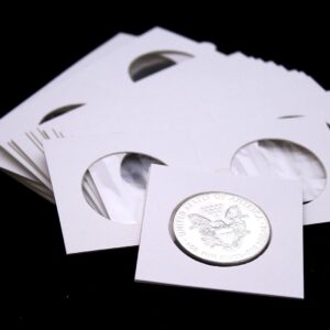 2.5" x 2.5" Self Adhesive Coin Flips for American Silver Eagle Coins - 25 Flips