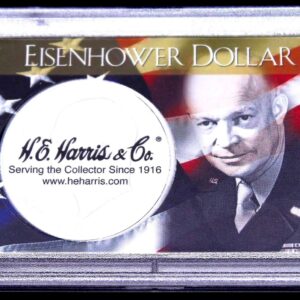 President & General Eisenhower Ike Large Dollar Coin Holder Frosty Case 2x3