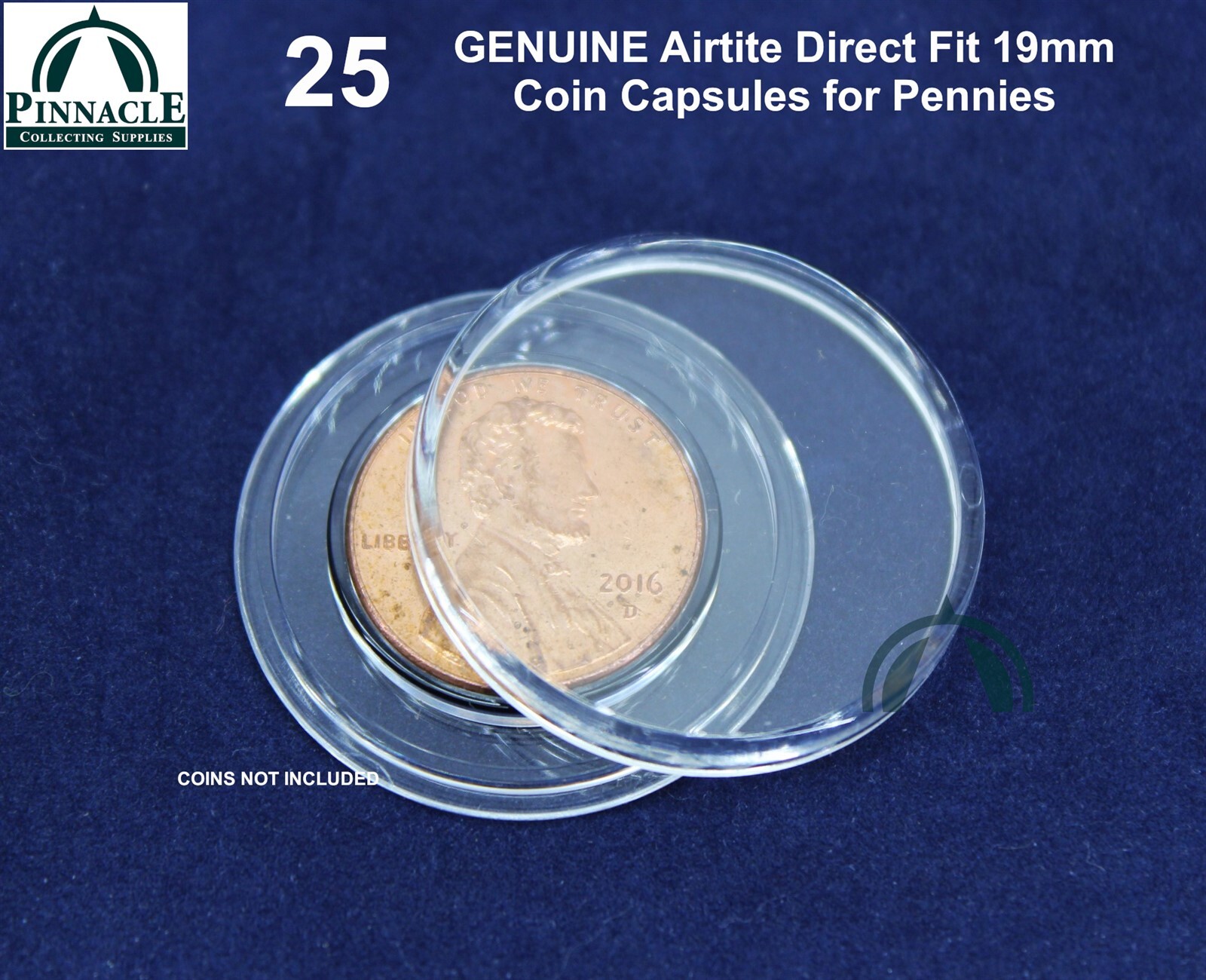 25 Genuine Airtite Direct Fit Coin Capsules For Us Penny And Other 19Mm Coins 1 Direct fit round coin capsules for pennies