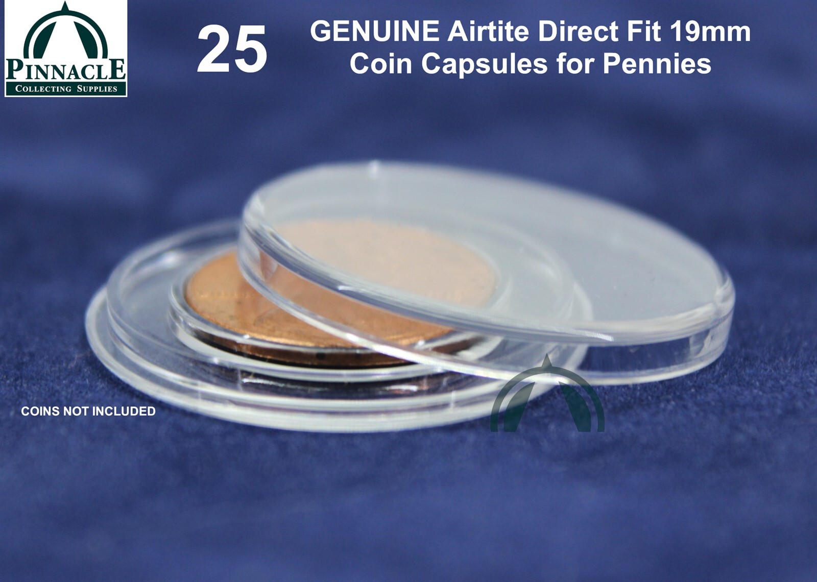 25 Genuine Airtite Direct Fit Coin Capsules For Us Penny And Other 19Mm Coins 2 25 GENUINE Airtite Direct Fit Coin Capsules for US Penny and other 19mm Coins - Image 2