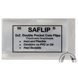 2"x2" Mylar SAFLIP Clear Coin Flips for Long Term Storage / Keeps Coins Safe