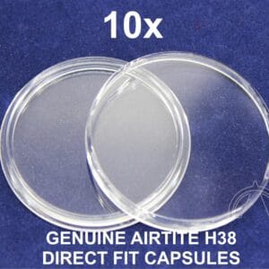 10 GENUINE Airtite Coin Capsules for Peace Morgan Ike Silver Dollars 38mm Diam