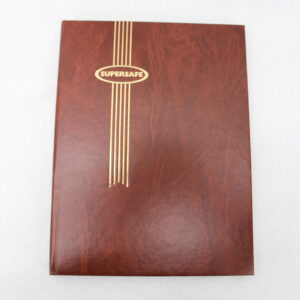 16 Page Brown Hardcover Supersafe Stockbook w White Pages & Glassine Interleaves