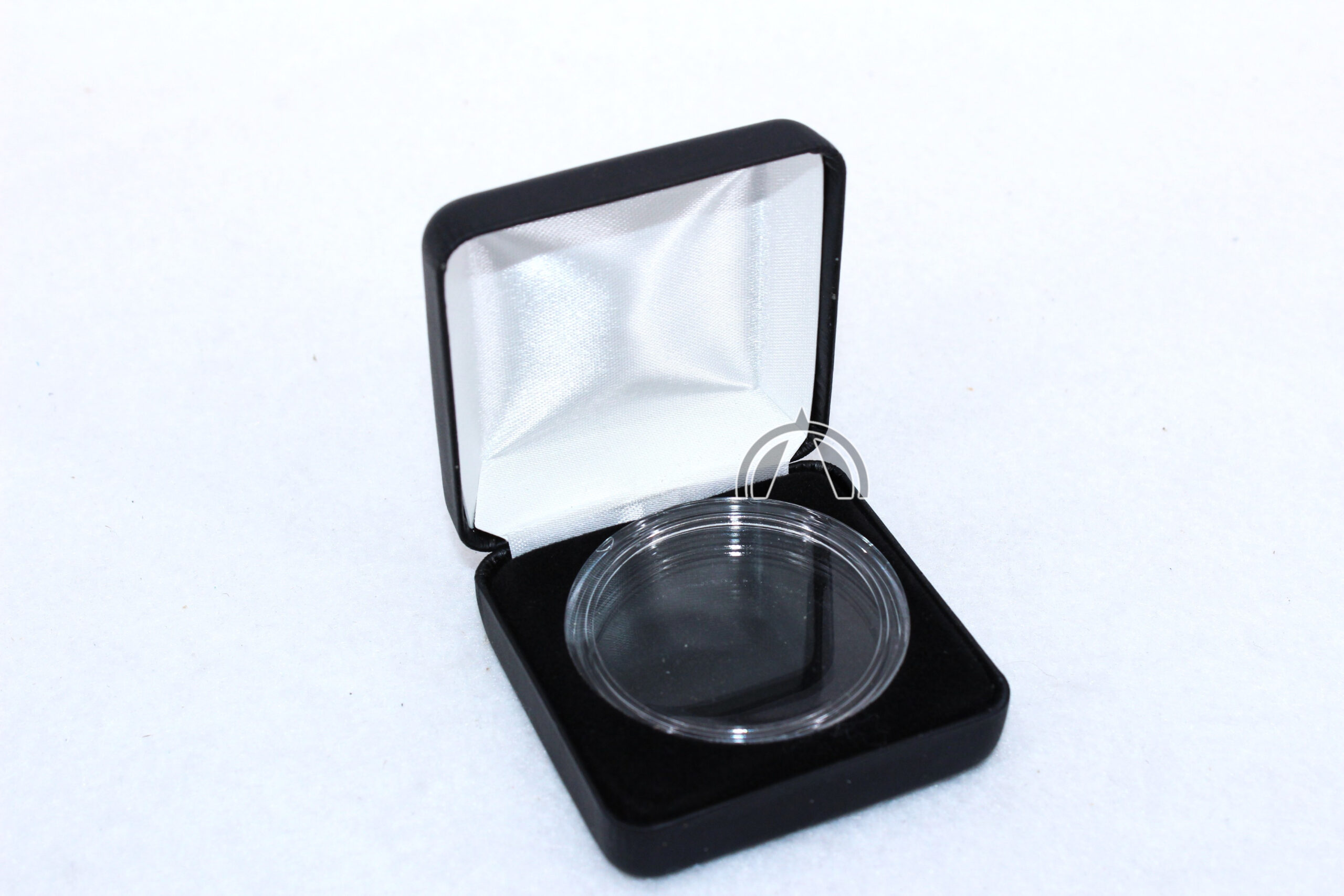 Black Leatherette Box For Model X Coin Capsule - Holds Challenge Coins 1 Model X coin capsul3e box