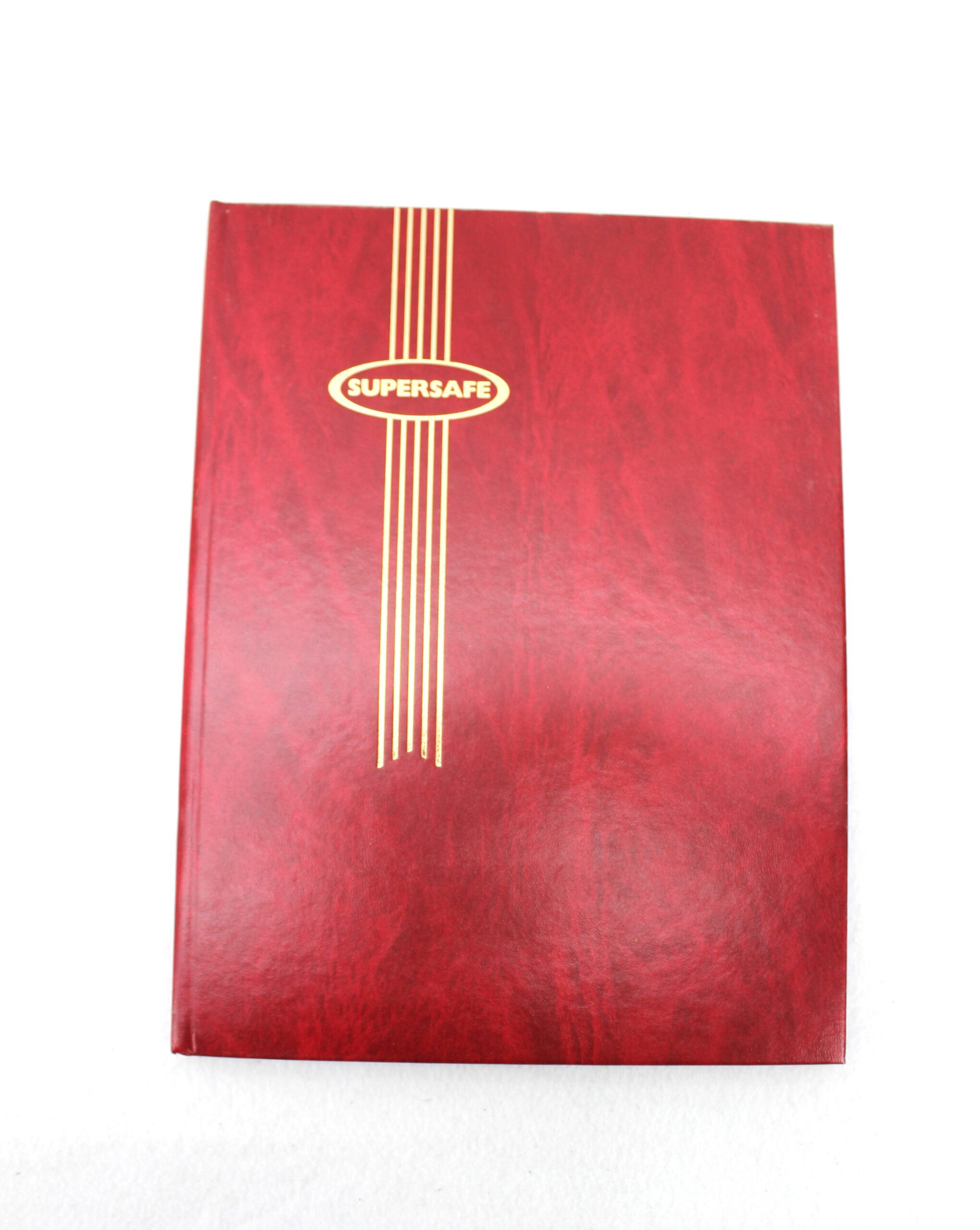 16 Page Red Hardcover Supersafe Stockbook W Black Pages &Amp; Clear Inter 2 Red stockbook