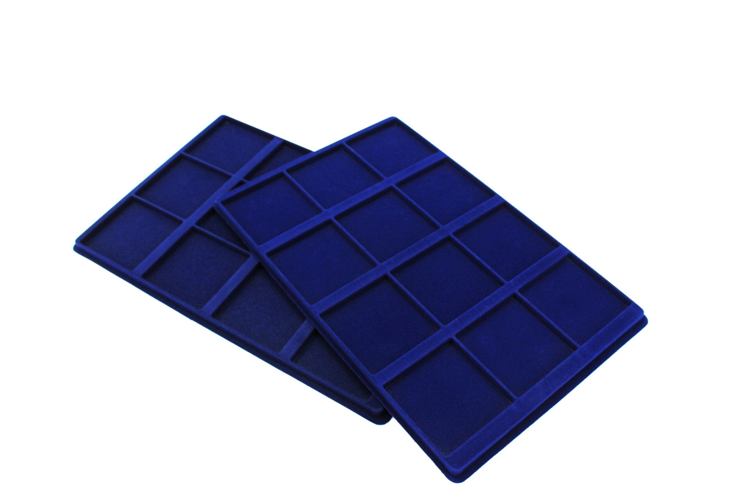 2 Blue Velvet Coin Trays, 12 Spaces Each (24 Total) For Coins In 2.5&Quot;X2.5&Quot; Flips 2 2 Blue Velvet Coin Trays, 12 Spaces Each (24 Total) for Coins in 2.5"x2.5" Flips - Image 2