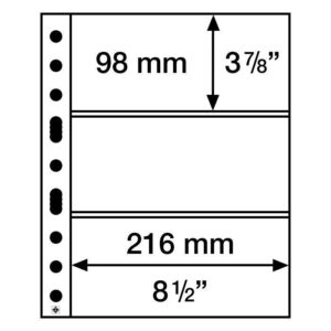 10 Grande Clear 3 Pocket Pages for Large US & World Currency & Banknotes