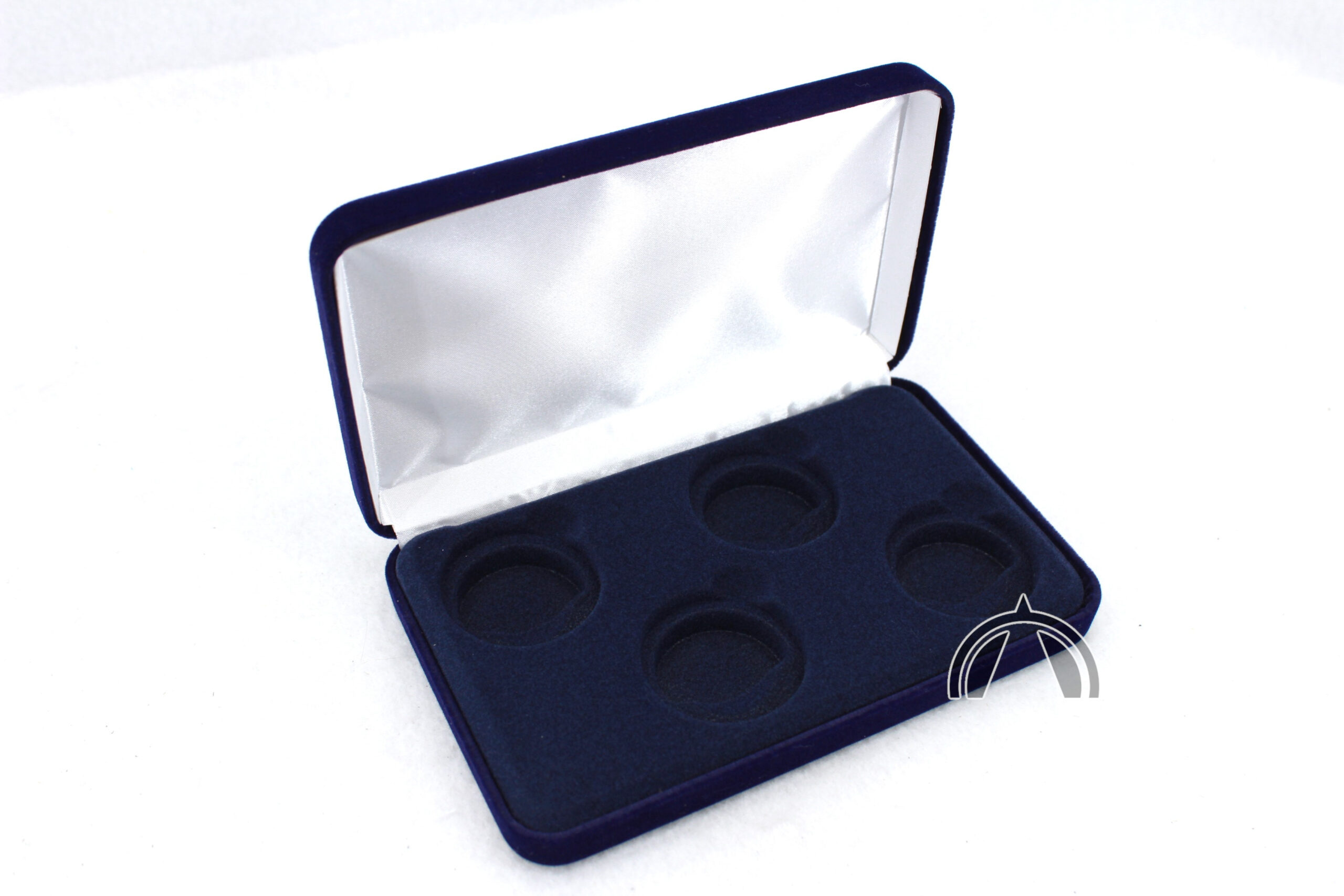 Blue Velvet Box For 4 Morgan Peace Ike Dollars In Model H Coin Capsules 2 Blue Velvet Box for 4 Morgan Peace Ike Dollars in Model H Coin Capsules - Image 2