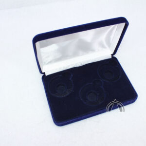 Blue Velvet Box for Three 1oz Silver Australian Kookaburra in Coin Capsules